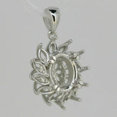 Sterling Silver Semi Mount Pendant Setting Oval OV 10x8mm Marquise 5x2.5mm - Syzjewelry